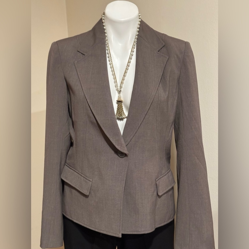 Express Taupe Color 1 Button Blazer Business Attire Jacket. Fully Lined Sz 12